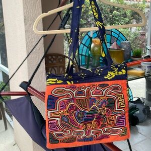 MOLA vintage artisanal hand embroidered tote